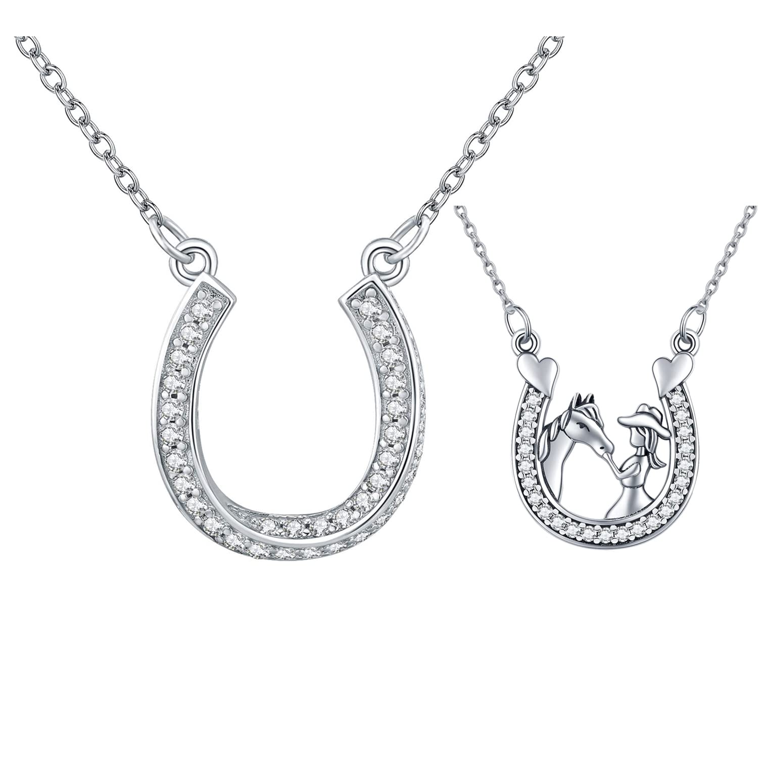 925 Sterling Silver Horseshoe Necklace - Personalized Good Luck Charm Pendant for Women, Dainty Everyday Jewelry Gift for Her (with Gift Box) | Perfect for Birthdays, Anniversaries & Good Luck Gifts