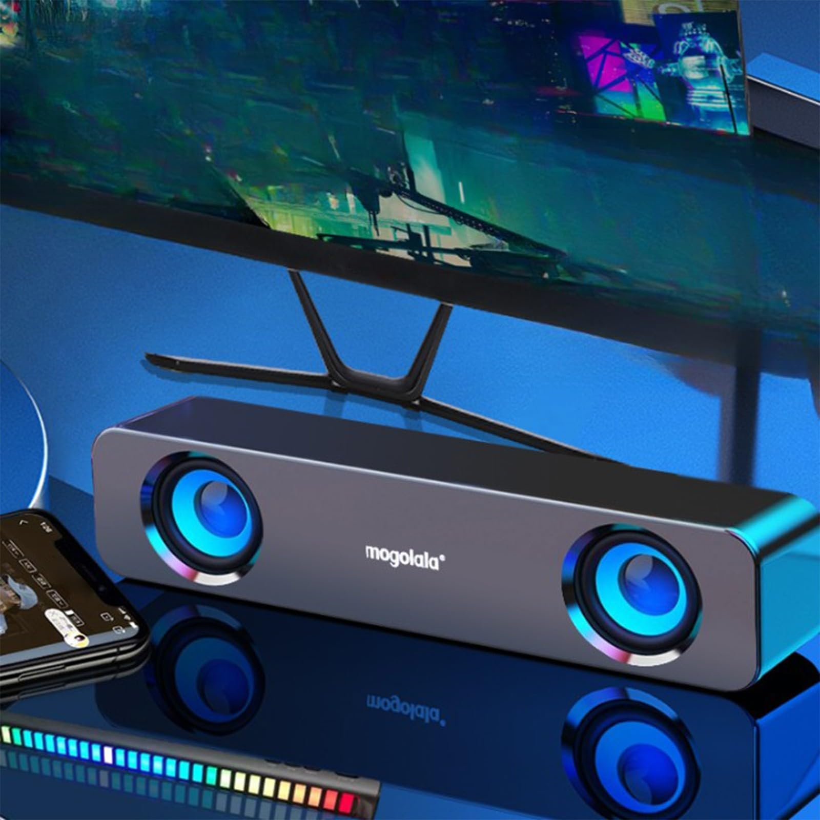 Bluetooth Speaker with Strong Bass - Wired Computer Speaker for Home & Office
