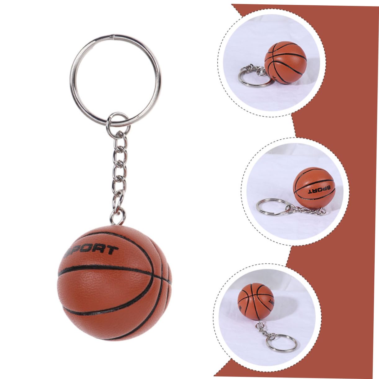 Balacoo 14 Pcs Mini Basketball Keychain Set - PU Leather Sports Keychain Charms for Basketball Fans - Perfect for Backpacks, Gifts, and Team Spirit Accessories