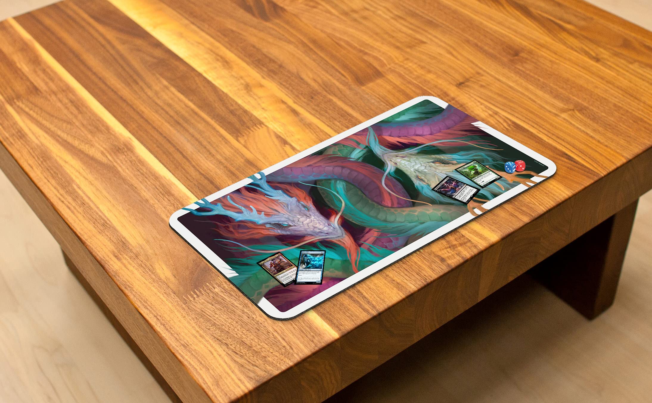 Clint Cearley Dragons Stitched MTG Playmat - Premium Magic The Gathering Playmat for MTG, YuGiOh & TCG Games - Official Fantasy Art Gaming Accessory - Perfect for Tournaments, Game Nights & Collectors