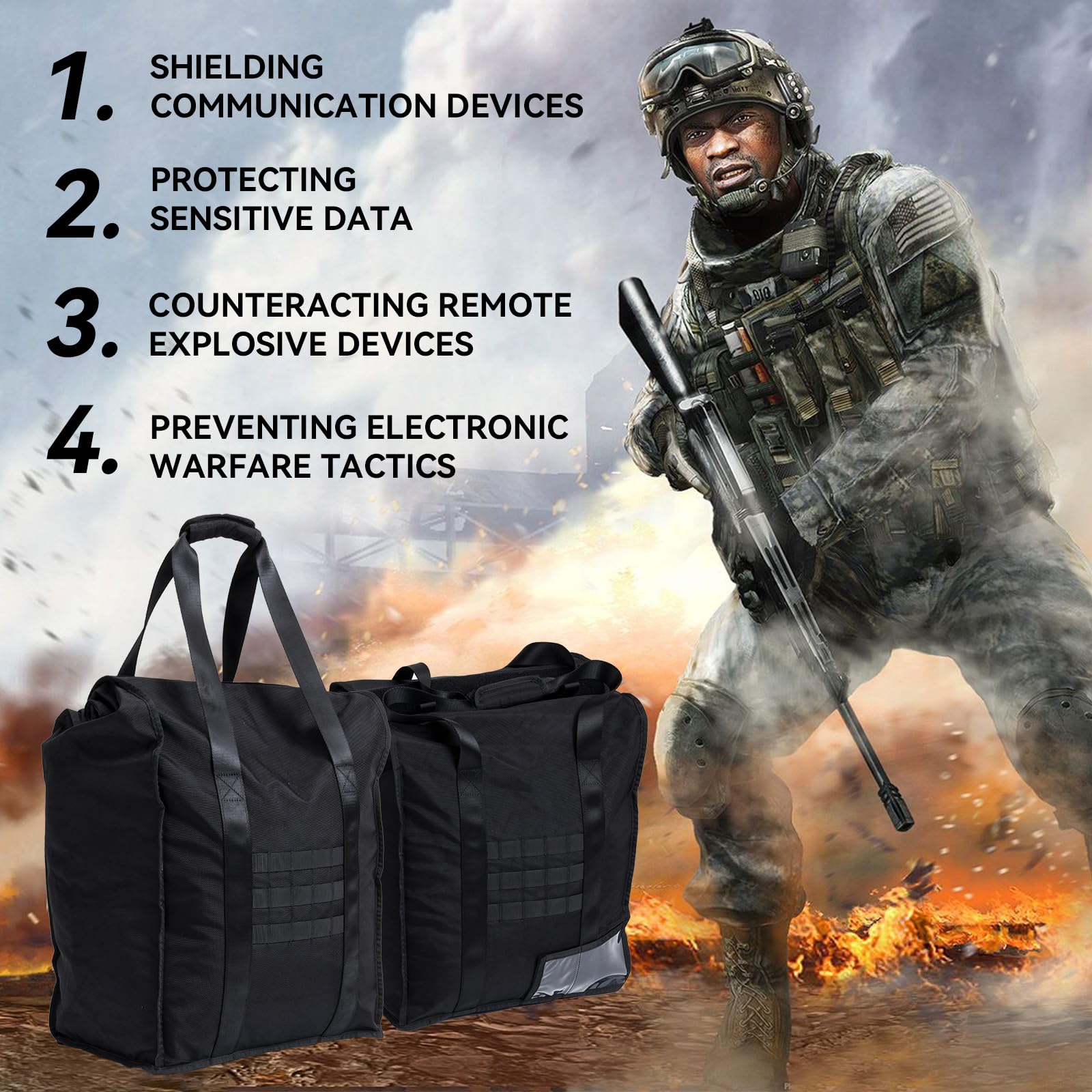 3-Layer Extra Large Faraday Bag for Computer Towers & XL Electronics - Anti-Theft Anti-Tracking Faraday Cage, RFID Signal Blocker, Waterproof & Fireproof Key Fob Protector | Ideal for Data Security, Privacy Protection & EMP Shielding