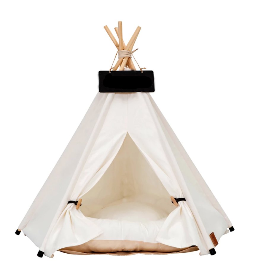 Premium White Teepee Tent with Soft Cushion - Kids Play Tent for Indoor & Outdoor Fun, Reading Nook, and Imaginative Play