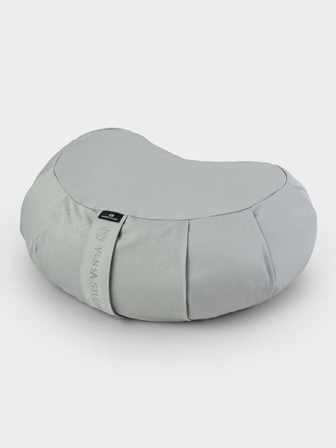 Organic Buckwheat Zafu Meditation Cushion - Crescent Shape Yoga Pillow for Meditation, Yoga & Zen Practice - Perfect for Home Studio, Yoga Class & Mindfulness Retreats