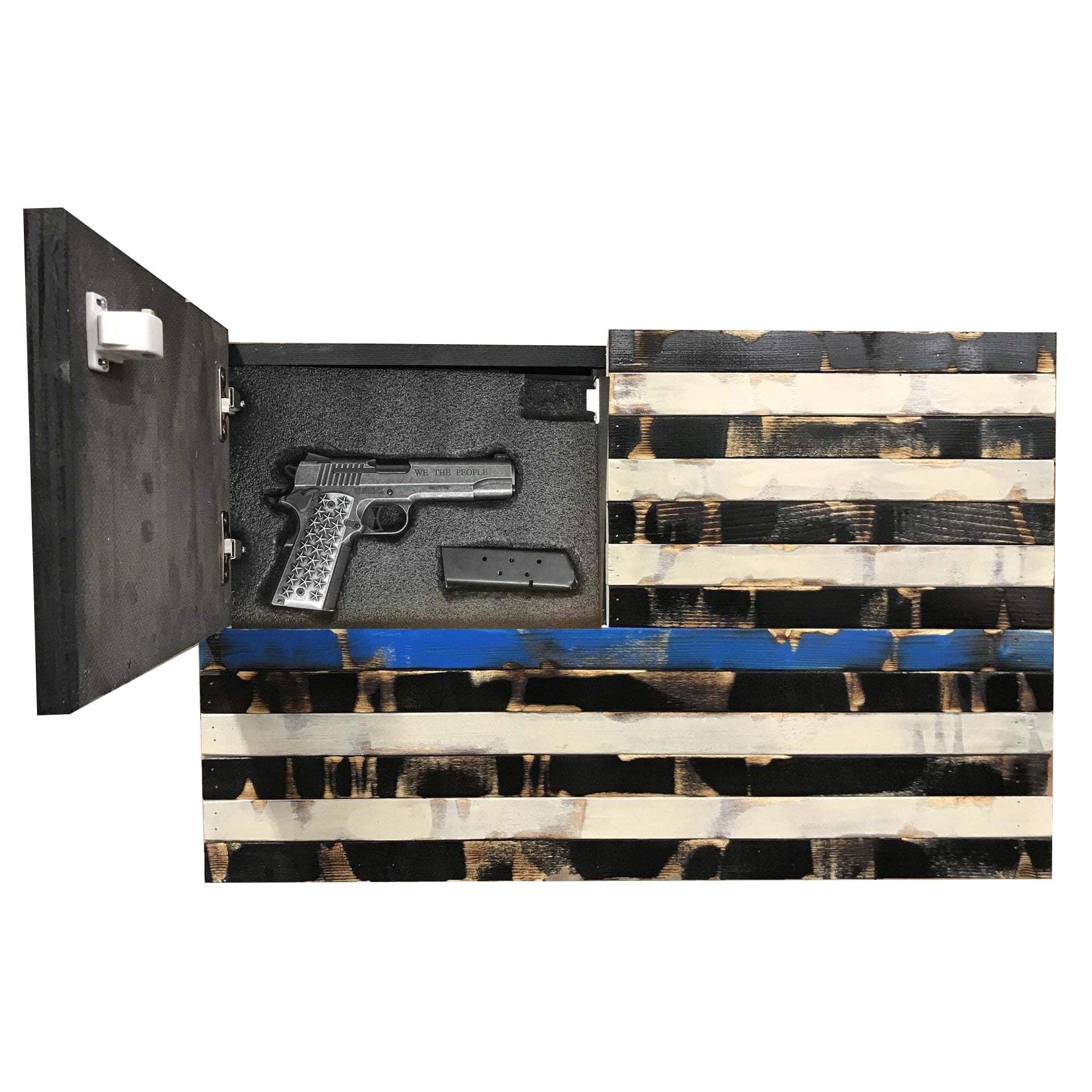 Blue Line Distressed Small Concealment Flag - Thin Blue Line American Police Support Flag for Backpacks, Cars & Windows | Show Your Support for Law Enforcement