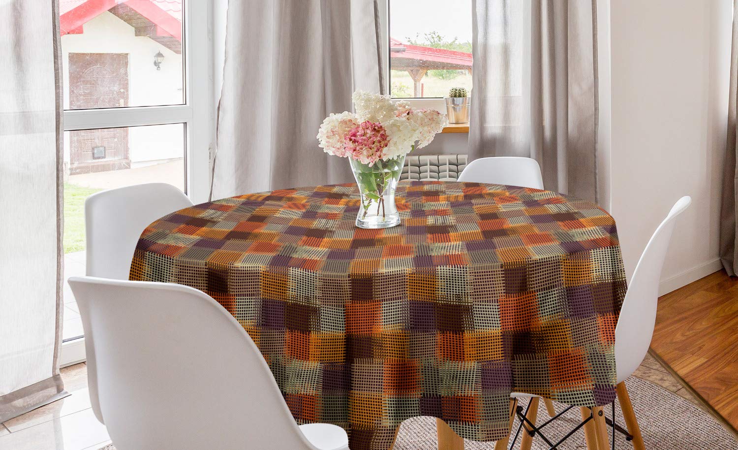 Ambesonne Geometric Round Tablecloth - 60