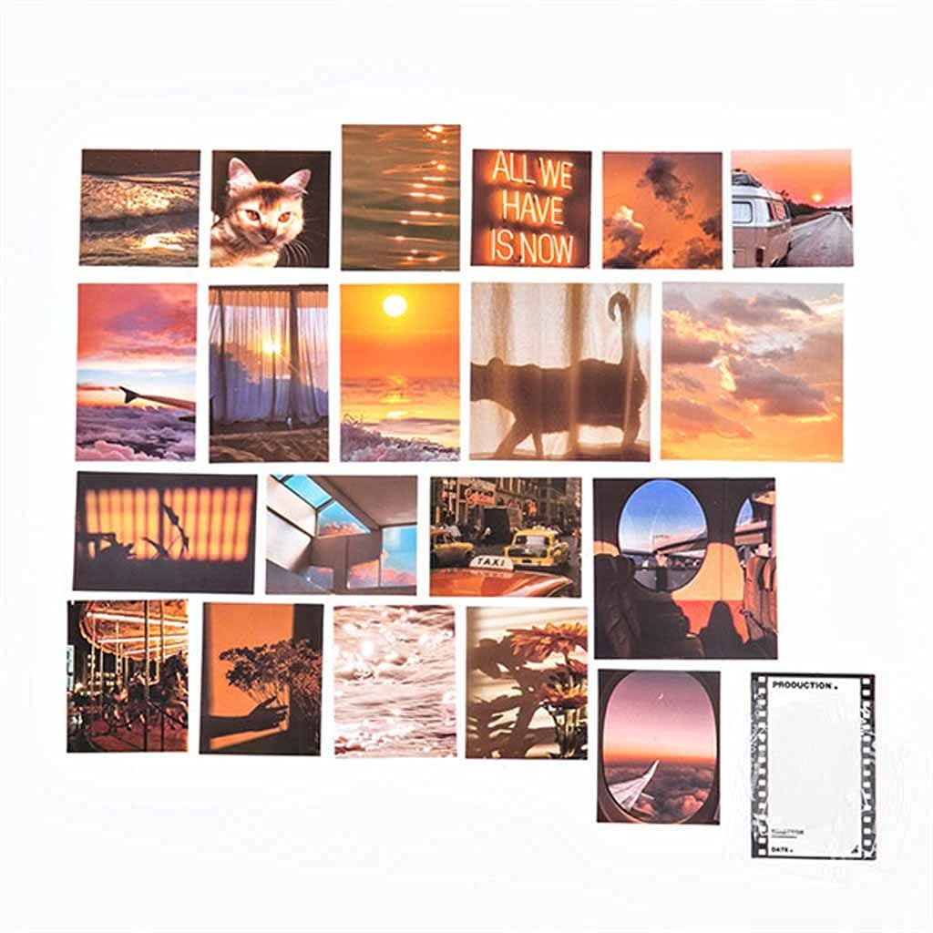 WSSBK 45Pcs Vintage Aesthetic Film Series Stickers - Decorative Diary, Journal, Scrapbooking & Stationery Supplies (Color D) - Perfect for Bullet Journals, Planners, Gift Wrapping & DIY Crafts