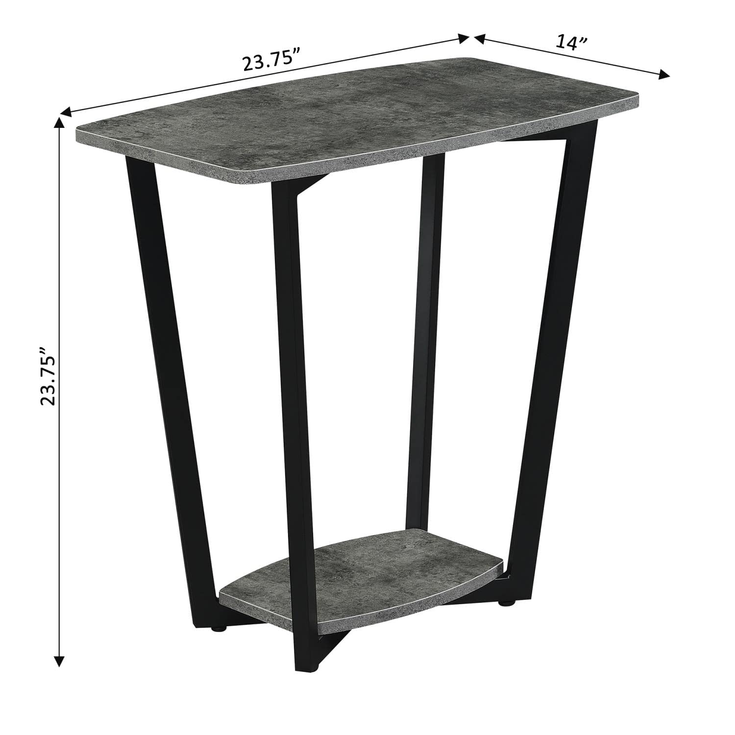Convenience Concepts Graystone End/Side/Nesting Tables - Set of 3, Cement & Black Finish, Modern Accent Tables for Living Room, Bedroom or Office