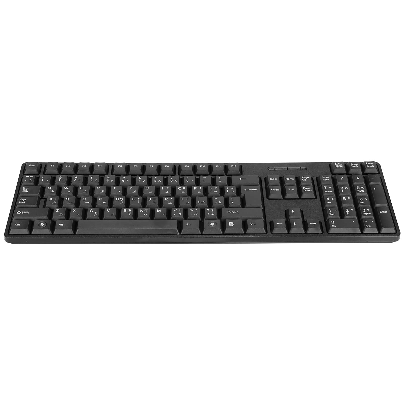 MC-689 USB Wired Computer Keyboard - Arabic/English Bilingual Ergonomic Mechanical Keyboard for Office, Home & Business Use | Compatible with PC & Laptops | Perfect for Typing, Gaming & Productivity Tasks
