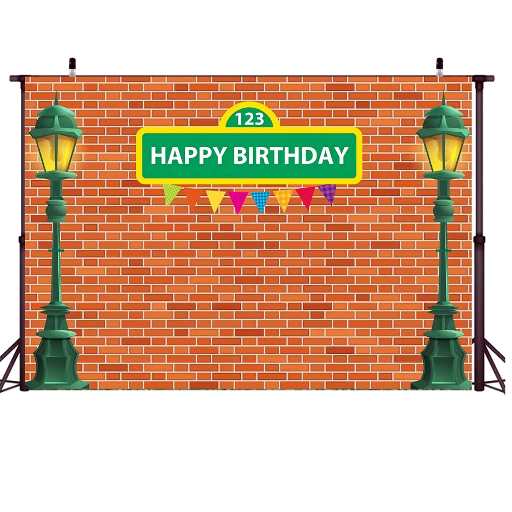 Red Brick Wall Backdrop for Birthday Party & Photography - Kids Cartoon Photo Background