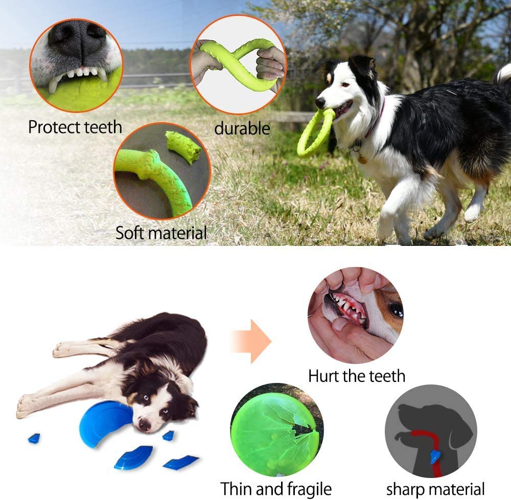 **Durable Dog Toys for Aggressive Chewers - LaRoo Floatable Flying Disc & Tug Toy for Large, Medium, Small Dogs - Interactive Chew Toys for Outdoor Play, Fetch & Training**