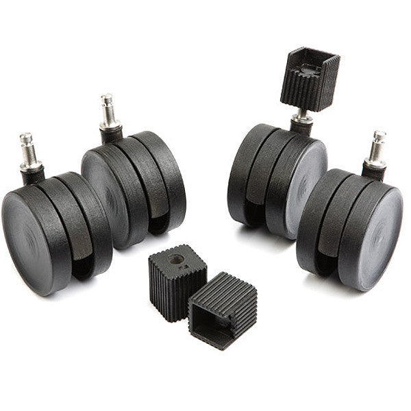Heavy Duty Clip On Castors with 360° Swivel Wheels - Easy Installation for Furniture, Carts & Equipment - Perfect for Home, Office & Workshop Use