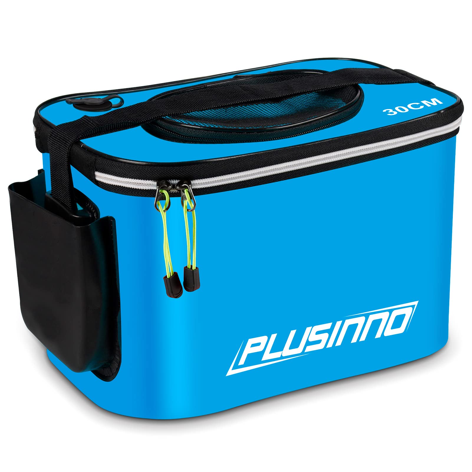 PLUSINNO Foldable Fishing Bait Bucket - Portable Minnow Bucket & Live Bait Container for Freshwater & Saltwater Fishing - Durable EVA Fishing Gear for Camping, Kayak & Boat Fishing (Kids & Adults)