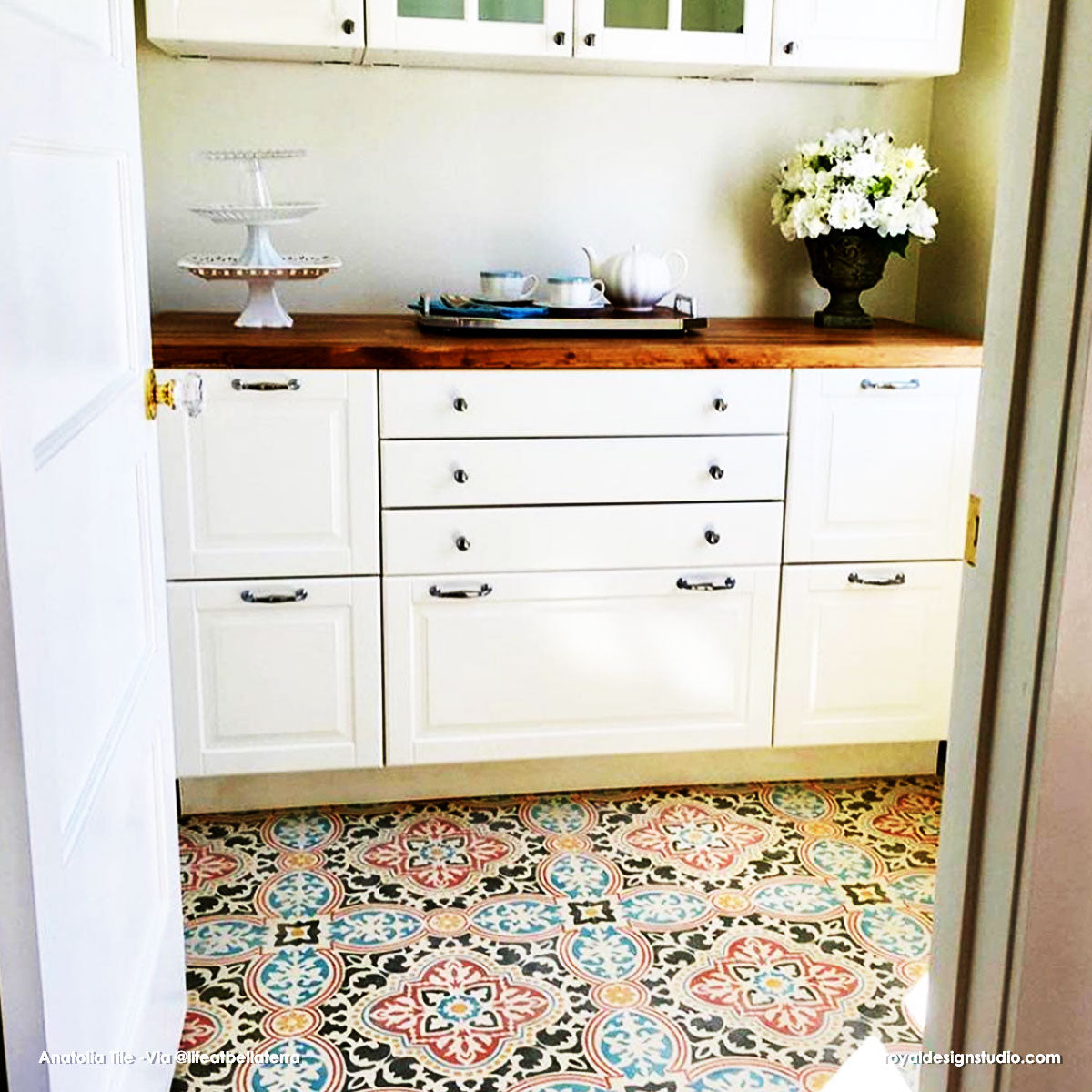 Anatolia Tile Stencil Kit - Reusable DIY Ceramic & Mosaic Tile Painting Template for Home Decor, Bathroom & Kitchen Backsplash - Perfect for DIY Crafts, Wall Art & Floor Designs