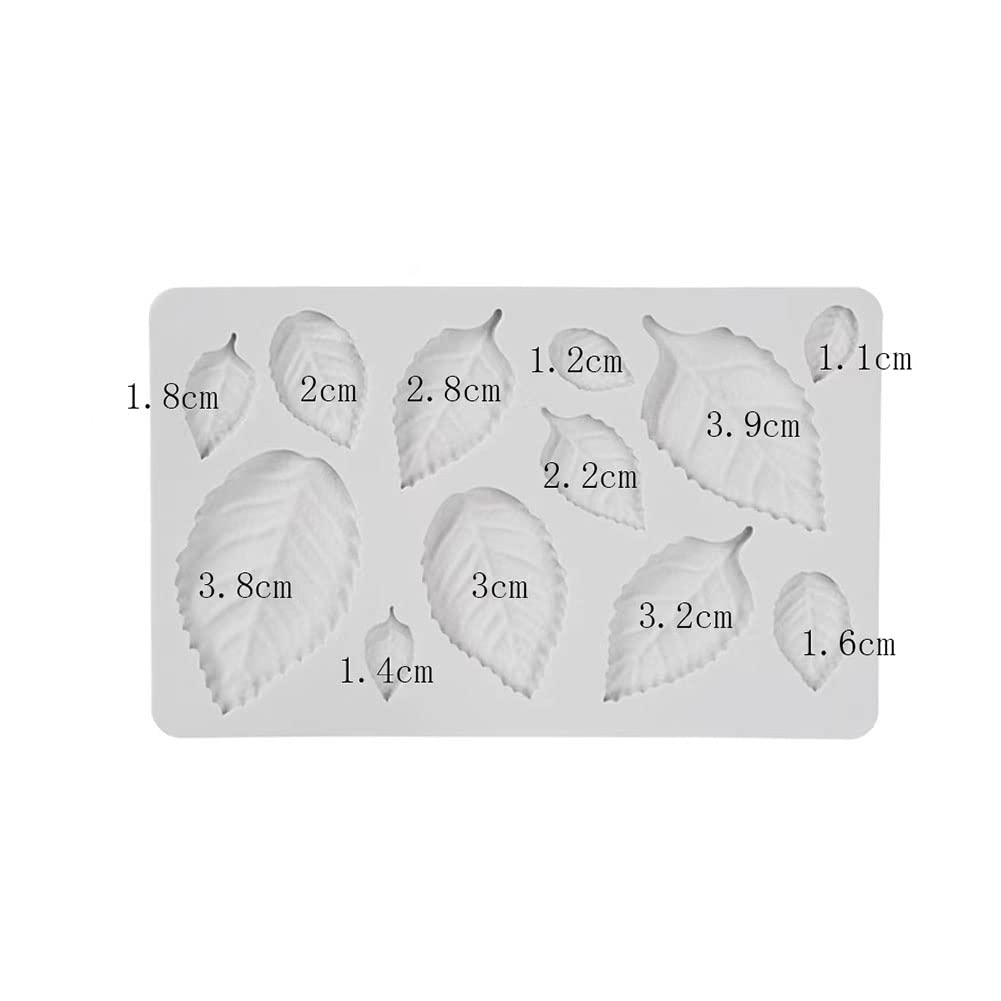 3D Mini Rose Leaves Silicone Mold - Fondant & Chocolate Cake Decorating Tool for Cupcakes, Gumpaste, Sugarcraft - Perfect for Baking, DIY Wedding Cakes, Birthday Party Desserts (Rose Leaves Molds 1)