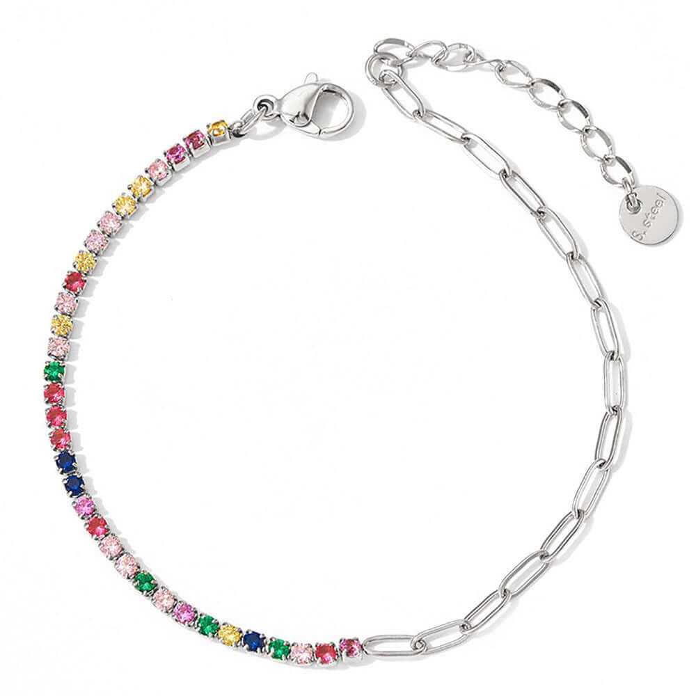 Sparkling Cubic Zirconia Tennis Anklet Bracelet for Women | Elegant 925 Sterling Silver Ankle Chain with CZ Stones | Perfect for Beach, Parties & Everyday Wear