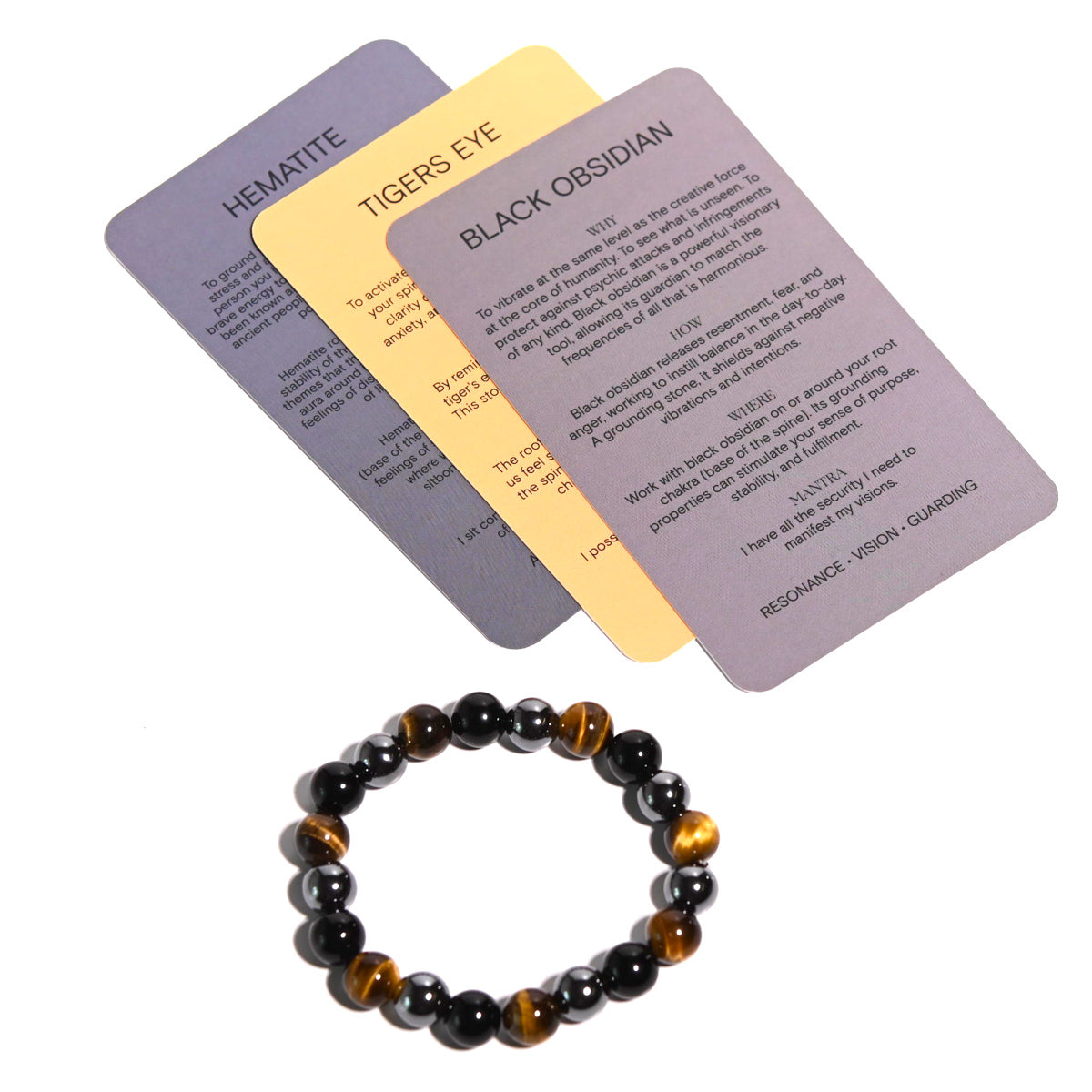 Grounded Luck Bracelet - Tiger's Eye, Hematite & Obsidian Stone Beaded Bracelet for Protection, Wealth & Positive Energy | Spiritual Jewelry for Men & Women | Perfect for Meditation, Yoga & Daily Wear