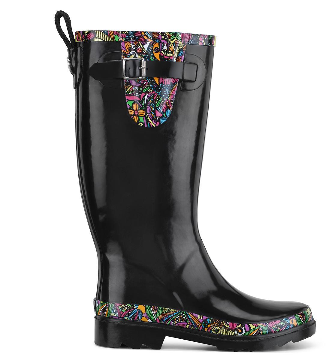 Rhythm Rain Boots for Women - Waterproof Rubber Rain Boots with Comfortable Cushioning - Perfect for Gardening, Hiking & Outdoor Activities