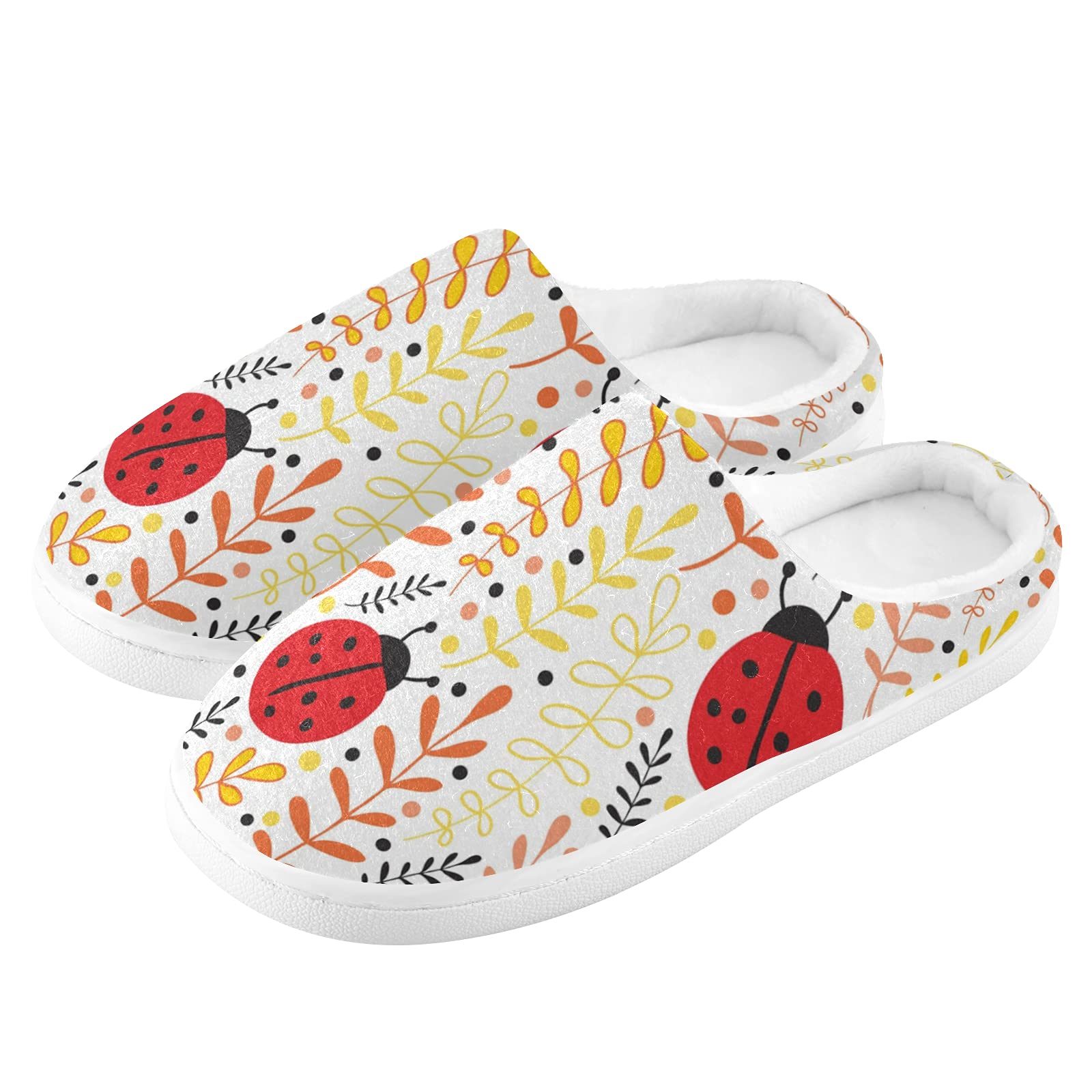 Ladybug Memory Foam Slippers for Women & Men - Indoor/Outdoor Comfort
