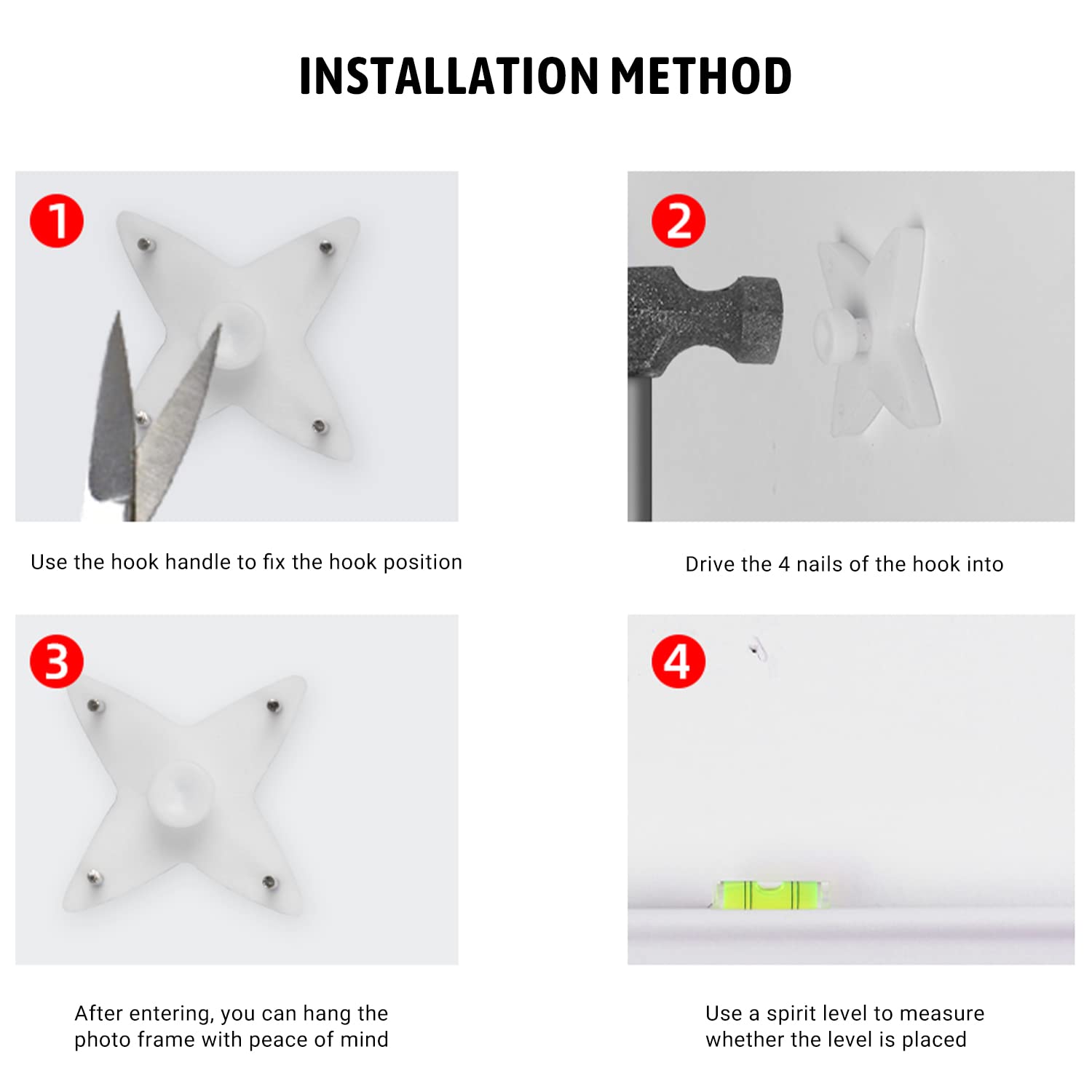 MroMax 80Pcs Invisible No-Damage Wall Hooks - Heavy Duty Picture Hangers for Concrete, Stucco & Hardwall - Non-Trace Photo Frame Hangers 1.10