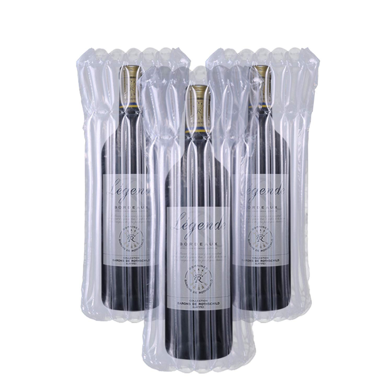100 Pack Reusable Inflatable Wine Bottle Protectors - Travel Air Column Sleeves for Safe Wine Transportation | Bubble Wrap Alternative for Shipping, Moving & Gifting (Air Pump Not Included) | Perfect for Home Movers, Wine Collectors & E-commerce Sellers