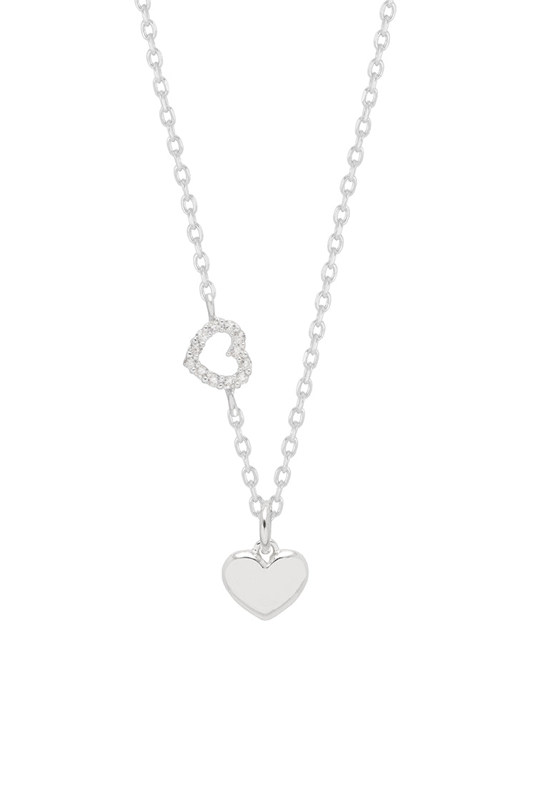 Open Heart CZ Charm Necklace - Elegant Cubic Zirconia Pendant for Women - Perfect for Valentine's Day, Anniversary & Romantic Gifts