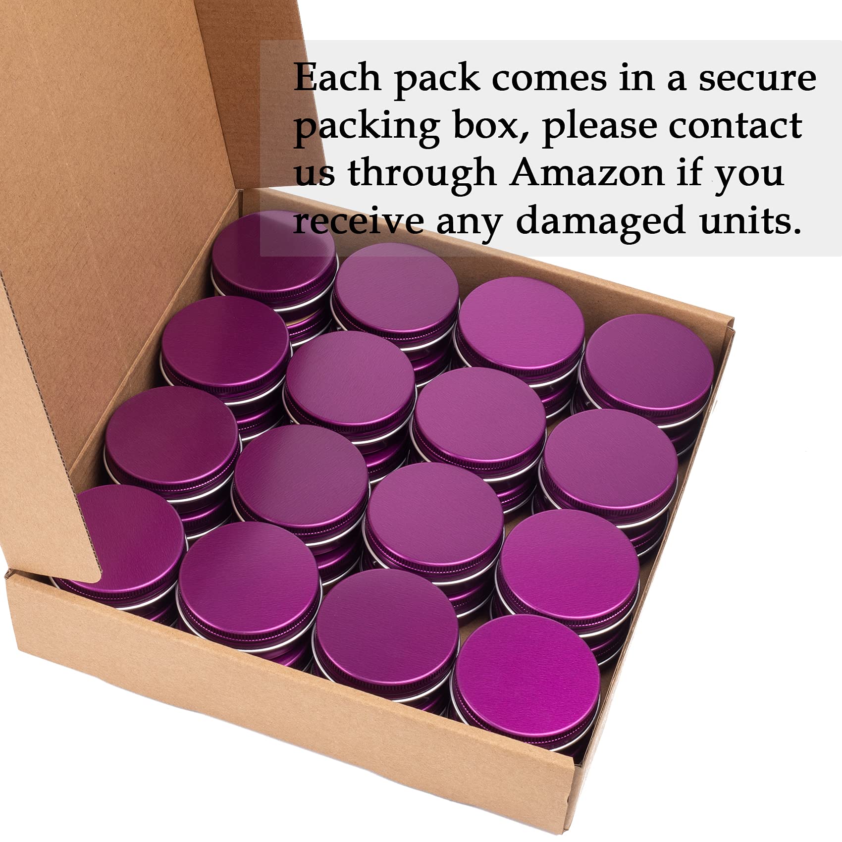 1 oz / 30ml Bulk Screw Top Aluminum Tin Jars with Lids - Airtight Purple Containers for DIY Beauty, Crafts & Travel Essentials (Pack of 12) - Perfect for Lip Balm, Salve, Cream Storage & Small Item Organization