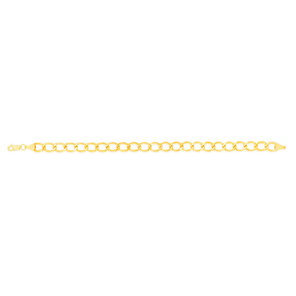 9ct Yellow Gold 150 Gauge Open Curb 20cm Bracelet for Women - Elegant Classic Jewelry Gift for Birthday, Anniversary & Special Occasions