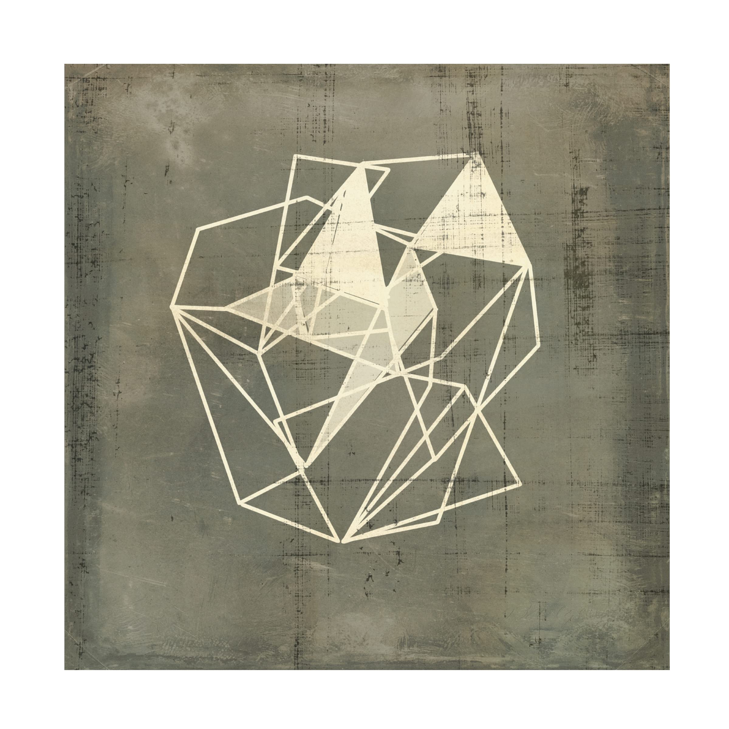 Jennifer Goldberger 'Geomolecule Blueprint IV' Canvas Wall Art Print - Modern Abstract Painting for Living Room, Bedroom & Office Decor