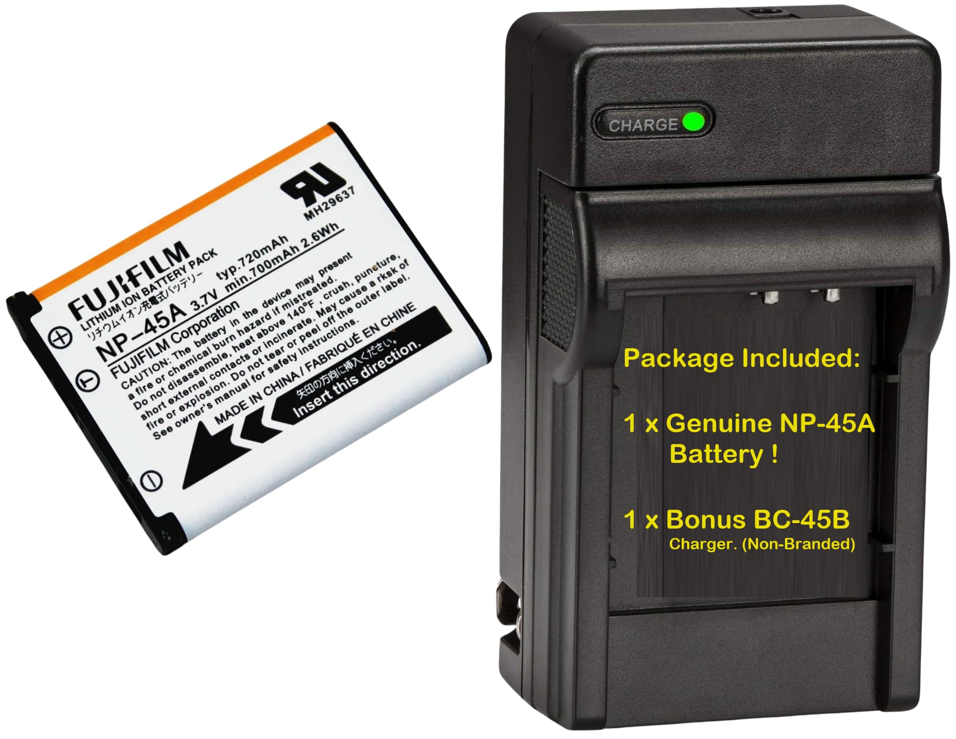 Bc45Bkit Bc45B Battery Charger + NP45A Li-Ion Battery Compatible with Fujifilm Cameras - Perfect for Travel Photography & Professional Shooting