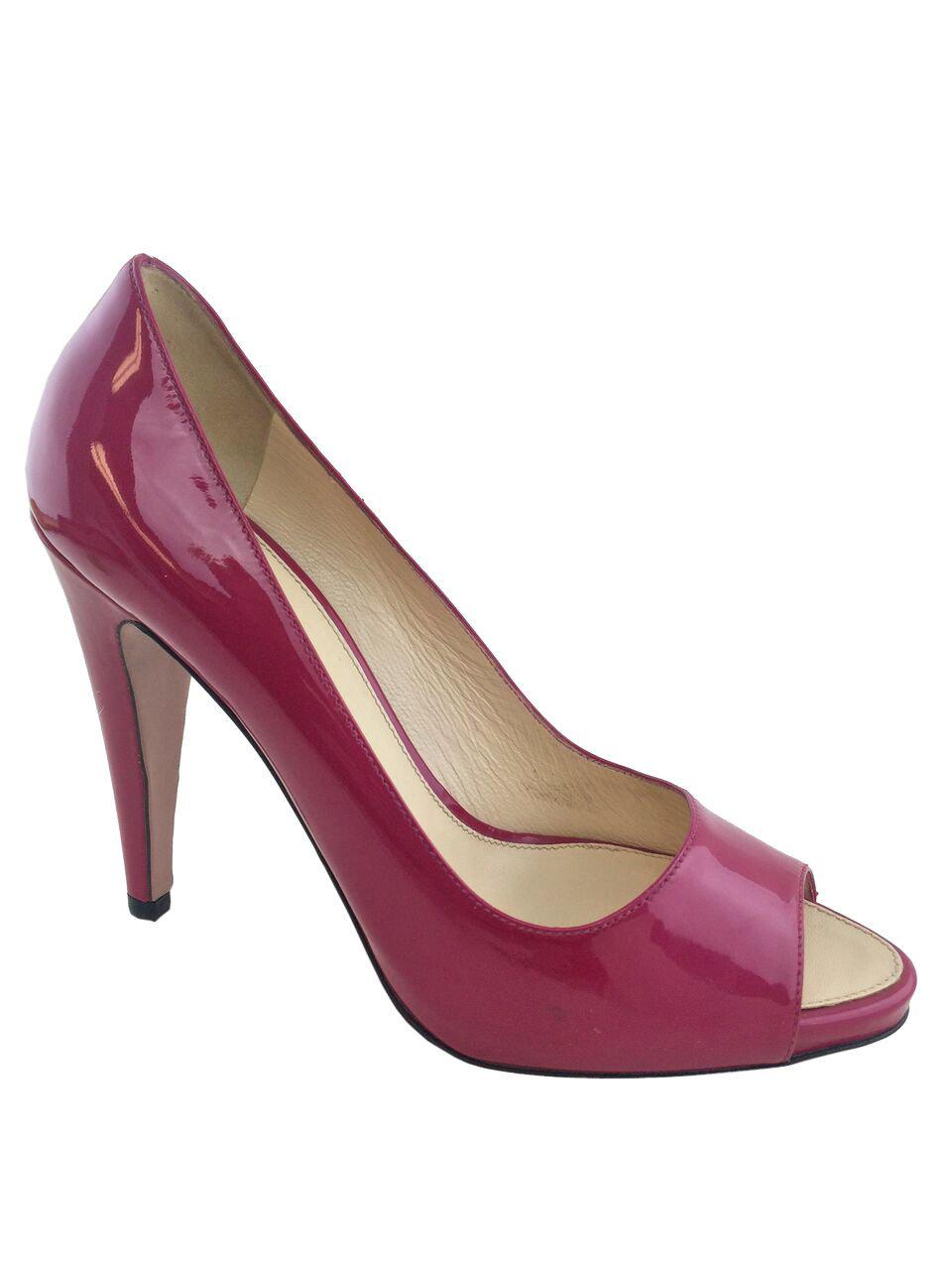Prada Patent Leather Peep Toe Platform Pumps Women's Size 7.5 US | Luxury High Heels for Parties, Weddings & Evening Events