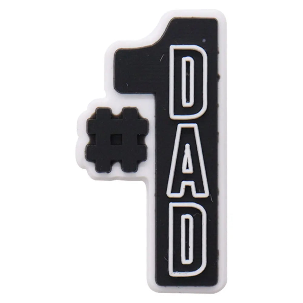 1Pcs I Love Papa Slippers PVC Shoe Button Charms - Best Dad Clog Accessories for DIY, Man Phone Case - Perfect Father's Day Gift for Dad, Husband, Grandfather - Home, Office & Casual Wear