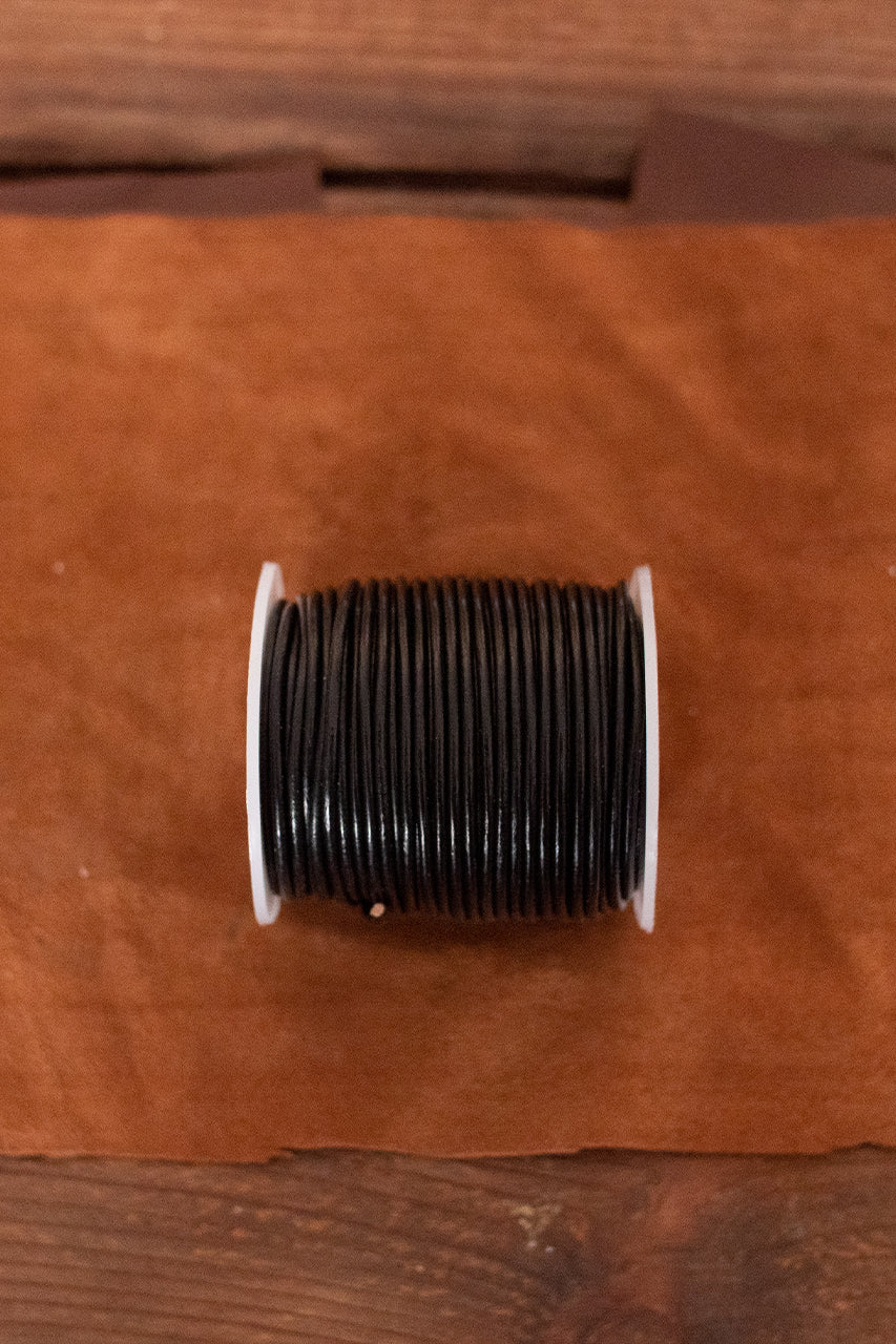Premium 2.0mm Black Leather Cord - 25m Roll for Jewelry Making, DIY Crafts & Macrame Projects - Perfect for Bracelets, Necklaces & Home Decor
