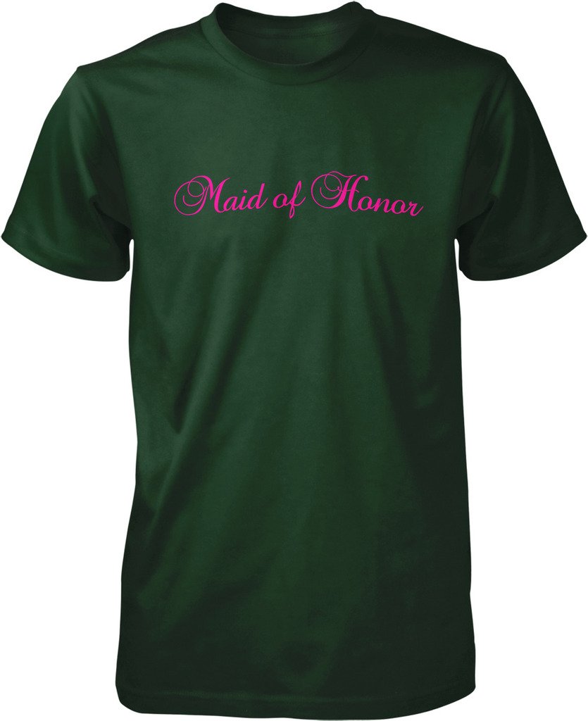 NOFO Clothing Co Pink Maid of Honor T-Shirt for Bachelorette Party & Wedding - Funny Bridesmaid Gift & Matching Bride Squad Outfit - Perfect for Wedding Photos, Bridal Shower & Girls Night Out