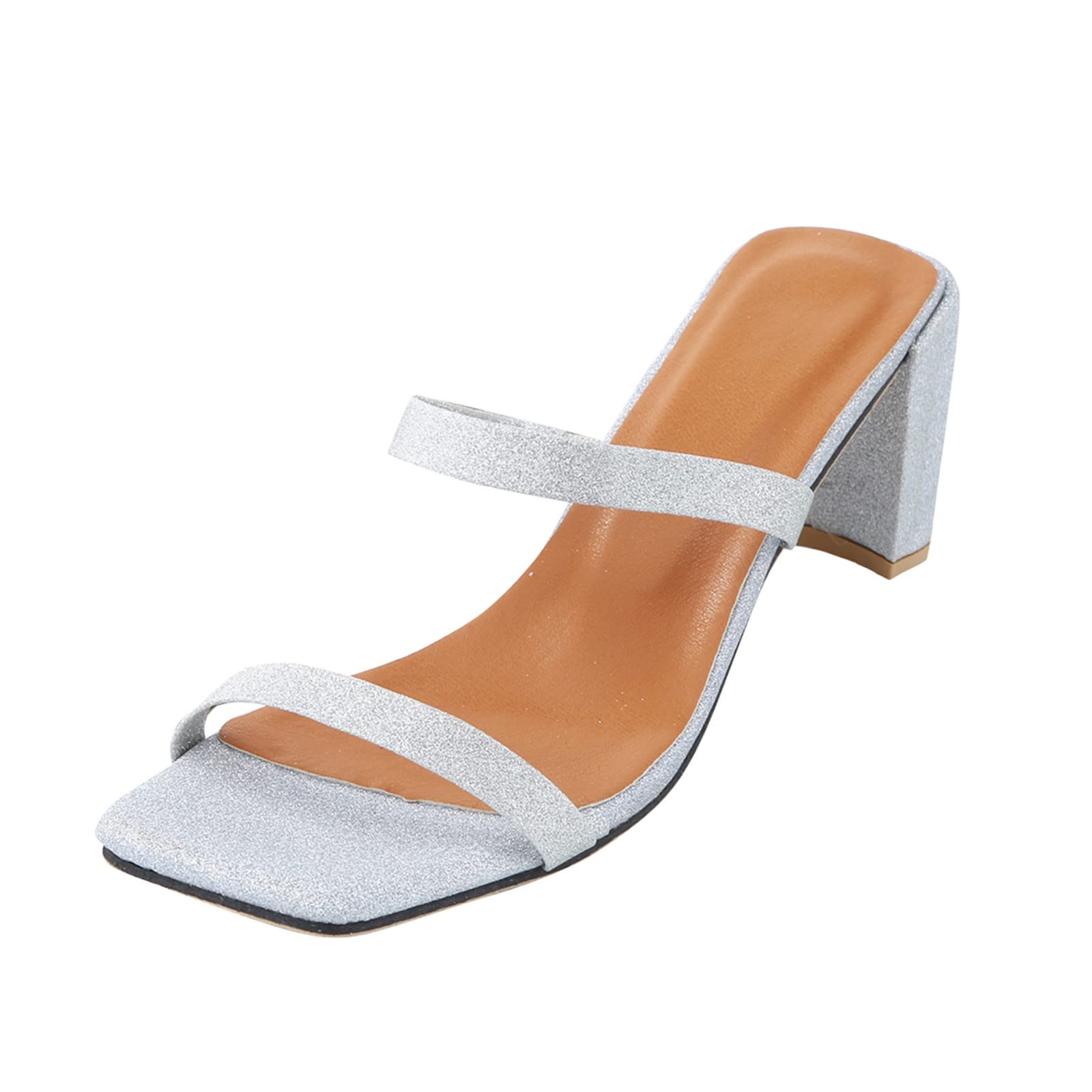 Comfortable Women's Sandals for Bunions - Middle Heel Open Toe Slippers with Square Heel | Fashionable Flip Flops for Walking, Travel & Summer Outfits