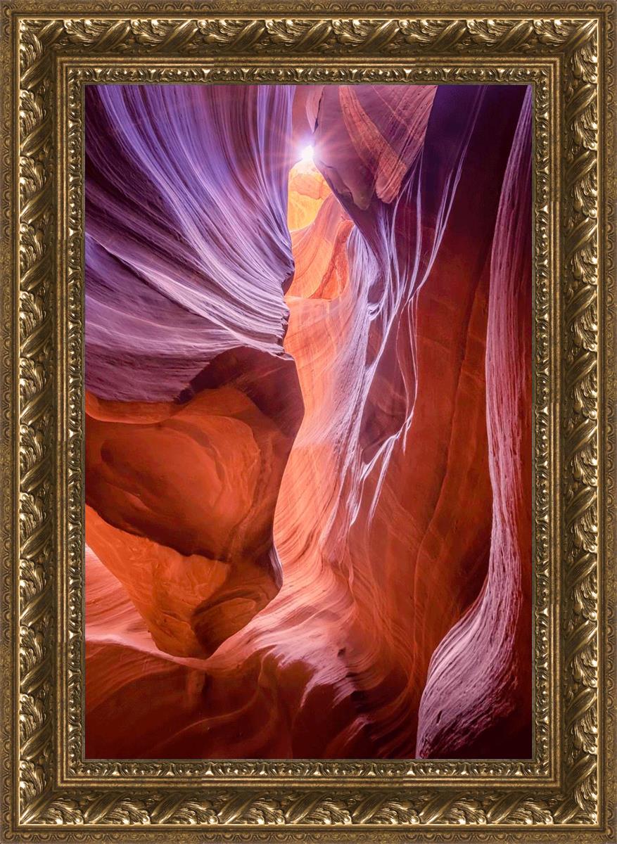 Antelope Canyon Sunburst Wall Art - Stunning Desert Landscape Photography Print for Home & Office Decor | Perfect for Living Room, Bedroom, or Gift