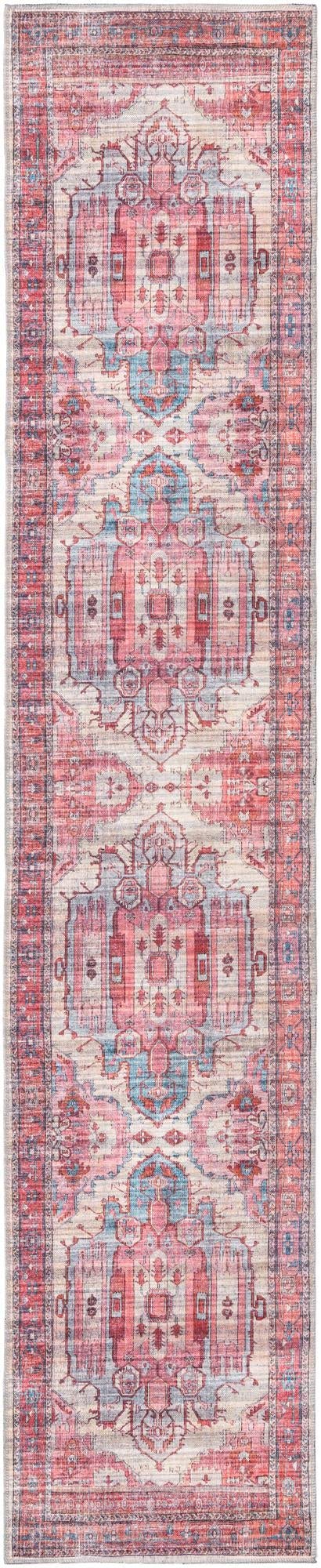 Maahru Collection Washable Runner Rug – 13 Ft Low-Pile Beige Rug for Hallways & Entryways | Durable, Easy-Clean Home Decor for High Traffic Areas