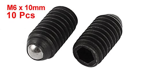 10 Pcs M6x10 Hex Socket Set Screws with Rolling Ball Plungers - Perfect for CNC Machinery, Automotive Repairs, and DIY Projects