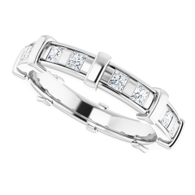0.96 Carat Princess Cut Diamond Eternity Band Ring for Women - Perfect for Weddings, Anniversaries & Special Occasions
