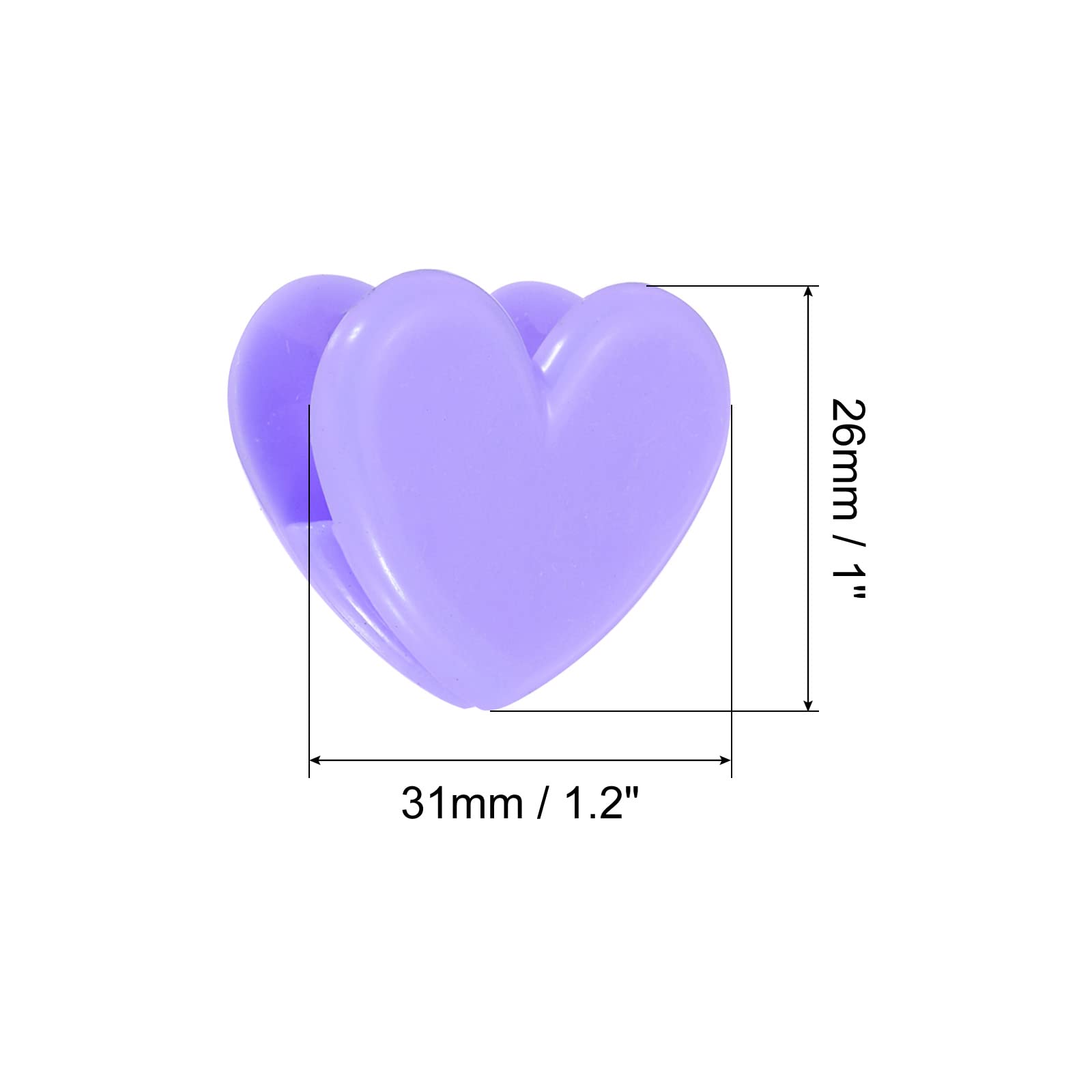 Heart-Shaped Bag Clips 30Pcs - Snack Sealer Clamps for Coffee, Office & Photos - Purple