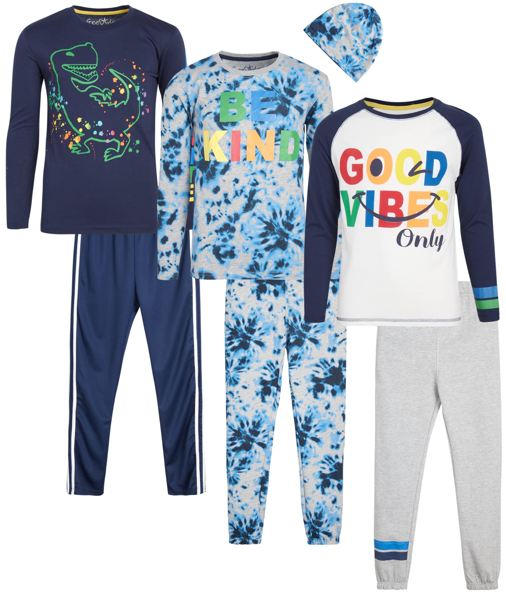 Freestyle Revolution Baby Boys' 6-Piece Jogger Set - Soft Long Sleeve T-Shirt & Comfy Sweatpants for Toddlers | Perfect for Playtime, Daycare & Casual Outings