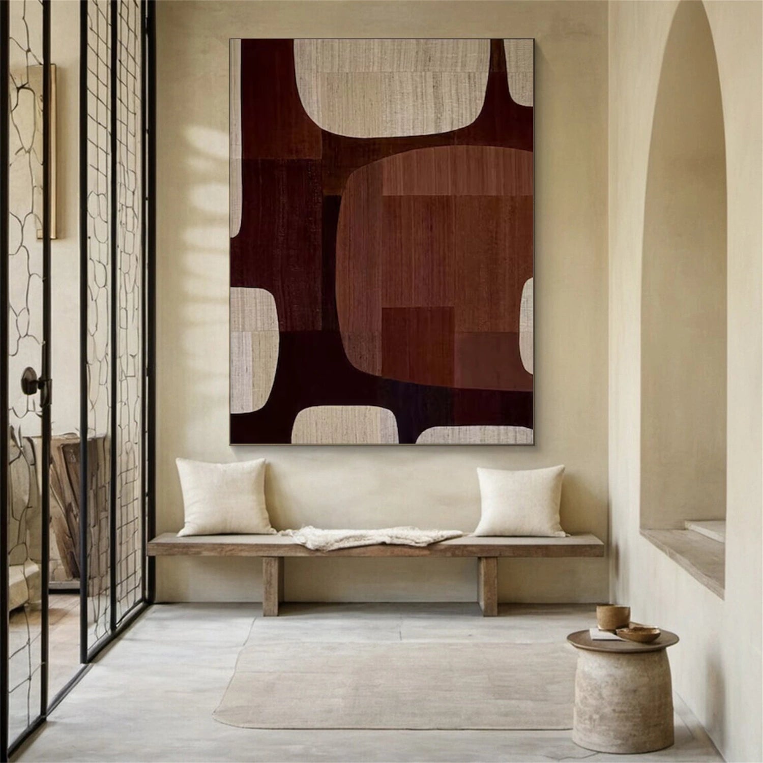 Beige & Brown Abstract Wall Art Print #BB140 - Modern Home Decor for Living Room, Bedroom & Office