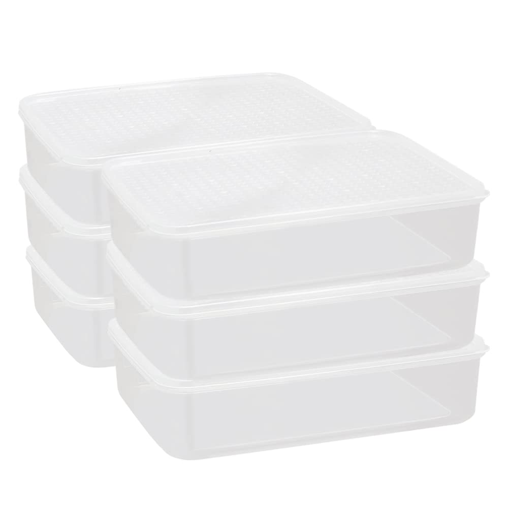 6-Pack Medium Square Food Storage Containers for Everyday Kitchen Use