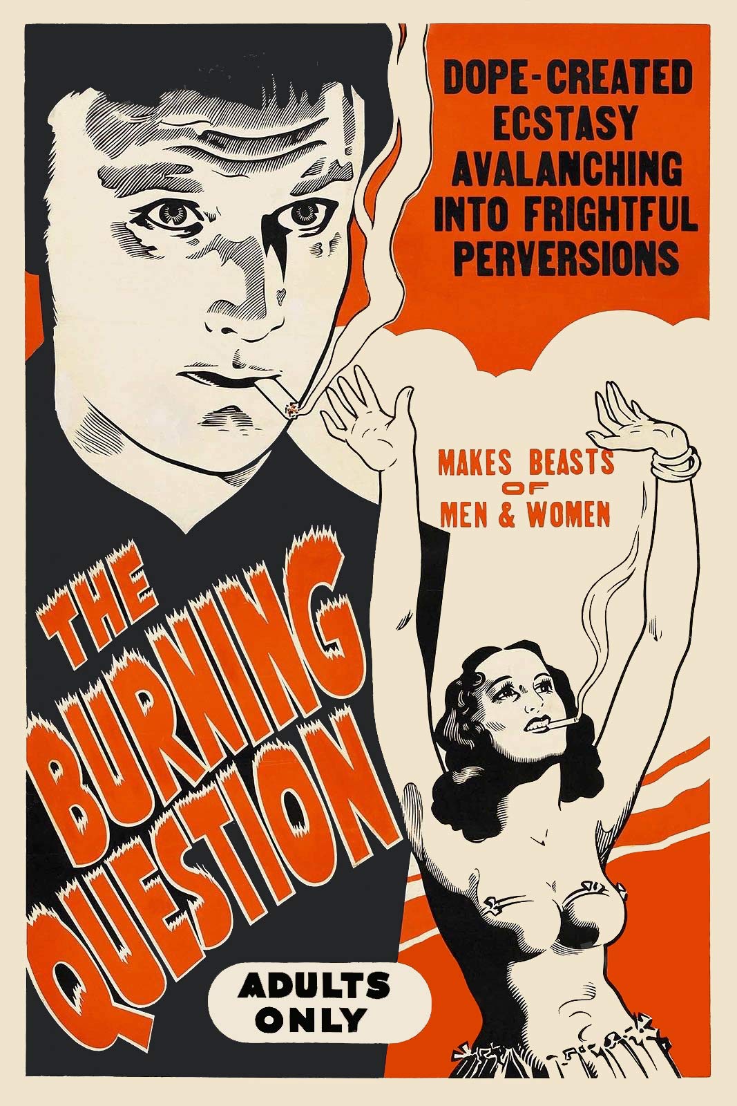 Vintage 1940s Marijuana Movie Magnet - The Burning Question Retro Vinyl Magnetic Sheet (5 Inch) for Lockers, Cars, Signs & Refrigerators - Perfect for Home Decor, Office Fun & Vintage Collectors