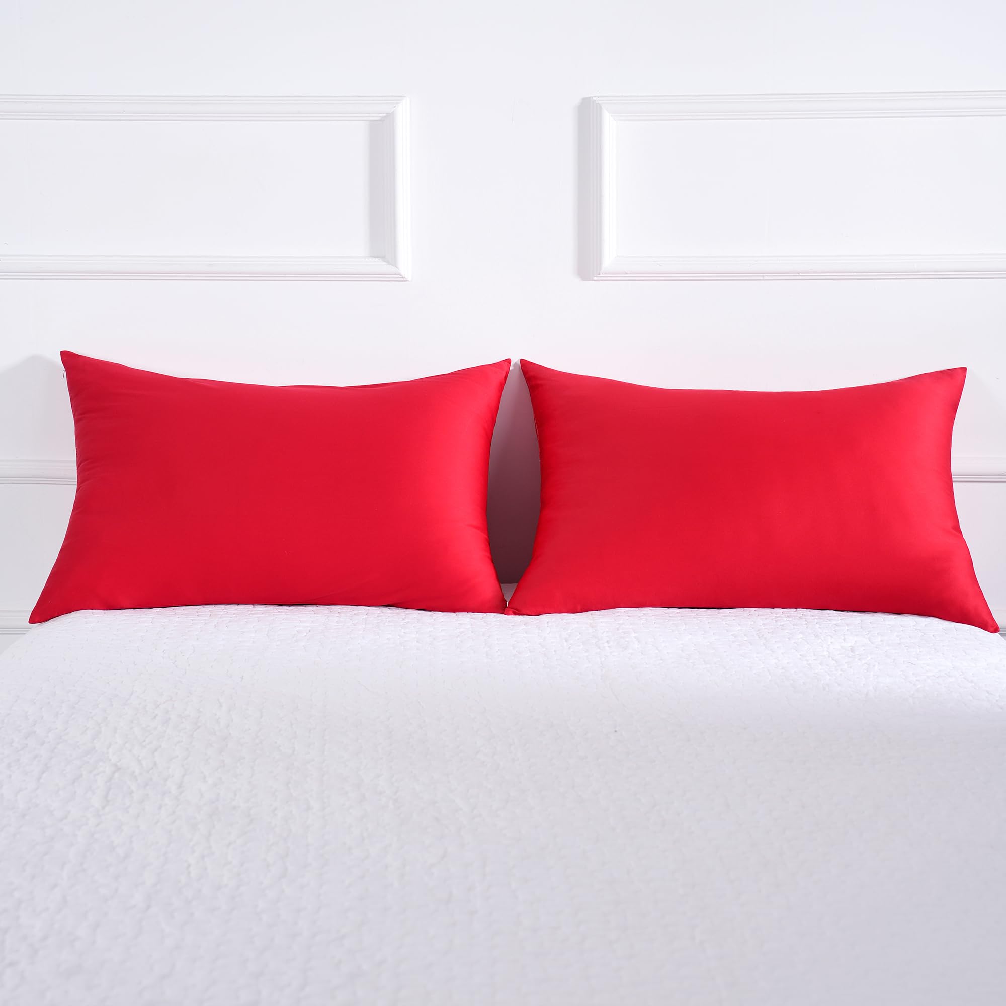 **King Size Cotton Pillow Protectors with Zipper - 2 Pack Cooling & Breathable Pillowcases (20