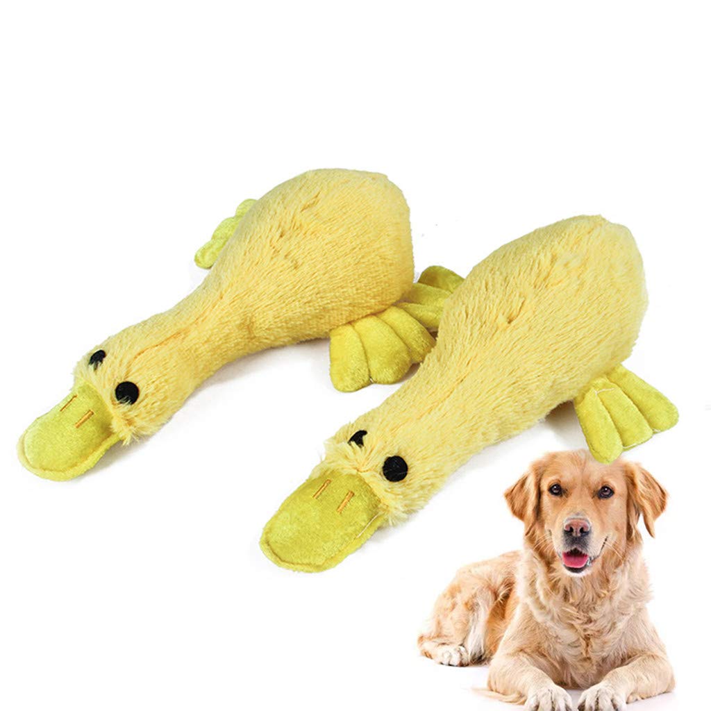 Durable Squeaky Plush Dog Chew Toy - Cute Yellow Duck with Sound for Aggressive Chewers, Interactive Puppy Teething Toy for Small & Medium Dogs | Perfect for Playtime, Training & Dental Health