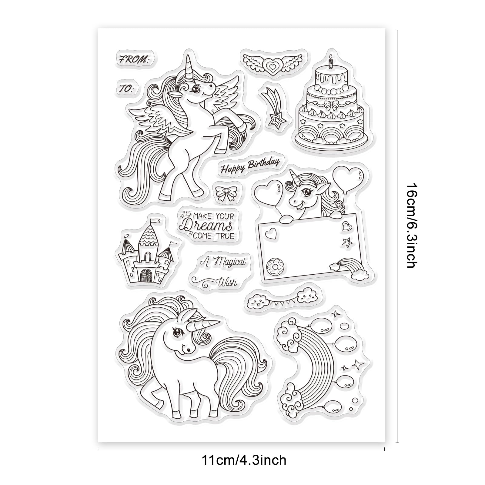 GlobleLand Fantasy Horse Silicone Clear Stamps - Transparent DIY Stamps for Scrapbooking, Card Making, Photo Albums & Paper Crafts - Perfect for Birthday, Valentine's Day & Home Decor