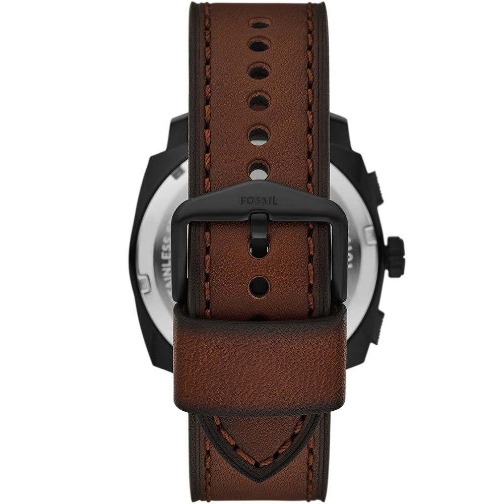 Fossil FS6102SET Men's Machine Chronograph Watch with Woven Leather Bracelet - Stylish Casual & Business Wear for Everyday Use