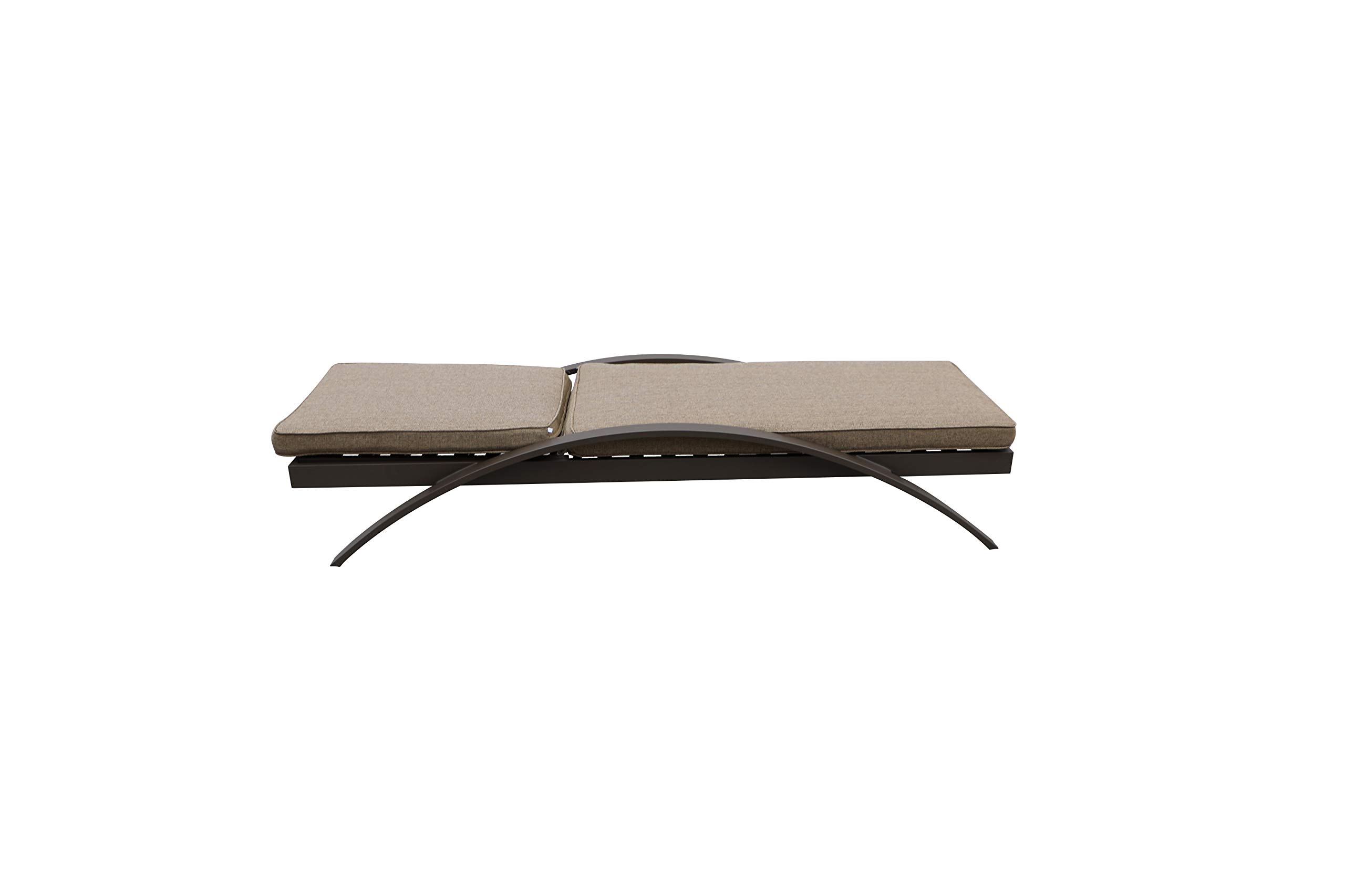 All-Weather Outdoor Patio Furniture Set - 2 Adjustable Chaise Lounge Chairs with Side Table & Chocolate Cushions for Poolside, Garden, Backyard Relaxation