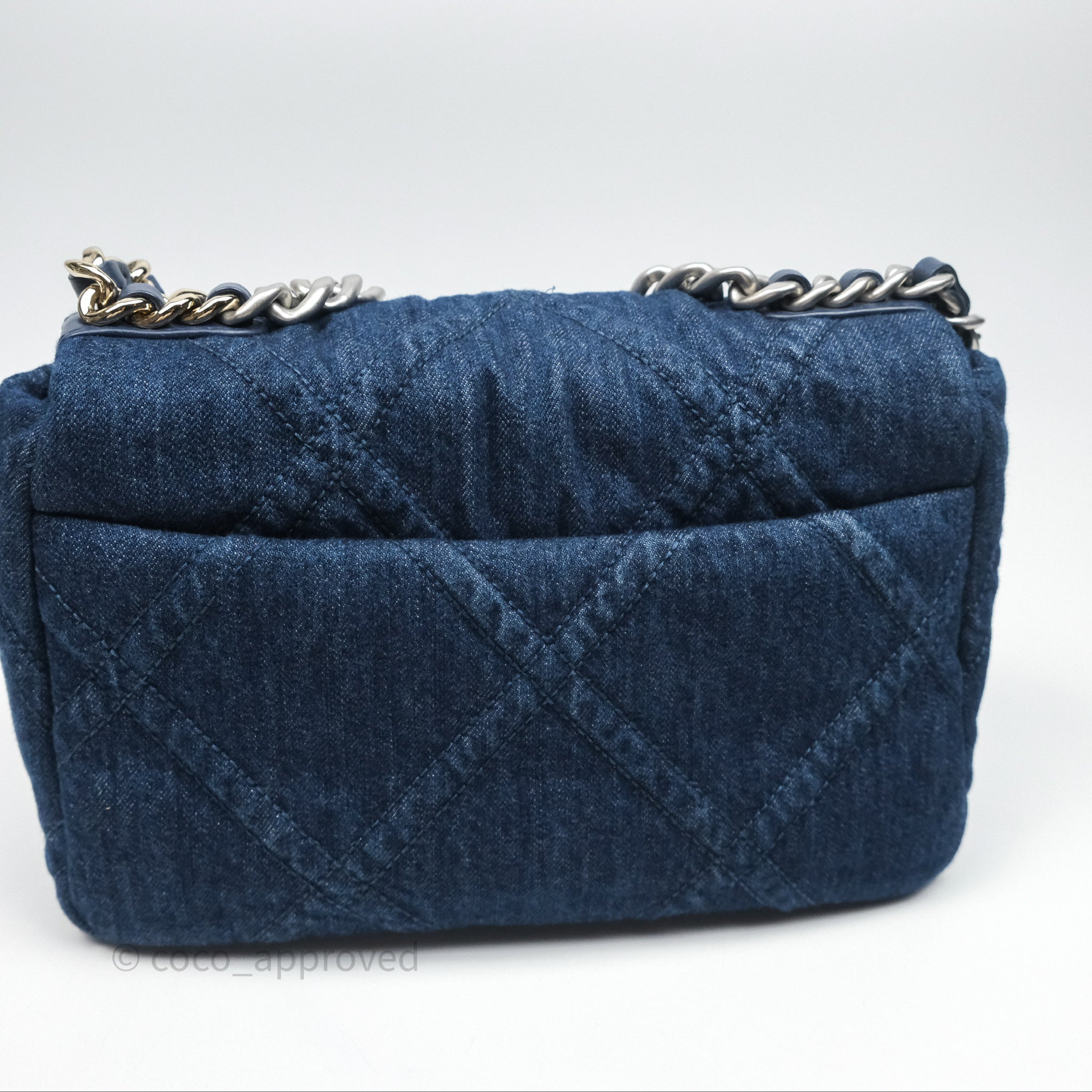 Chanel 19 Small Denim Bag with Mixed Hardware - Luxury Crossbody Flap Bag for Women | Perfect for Date Night, Office & Travel