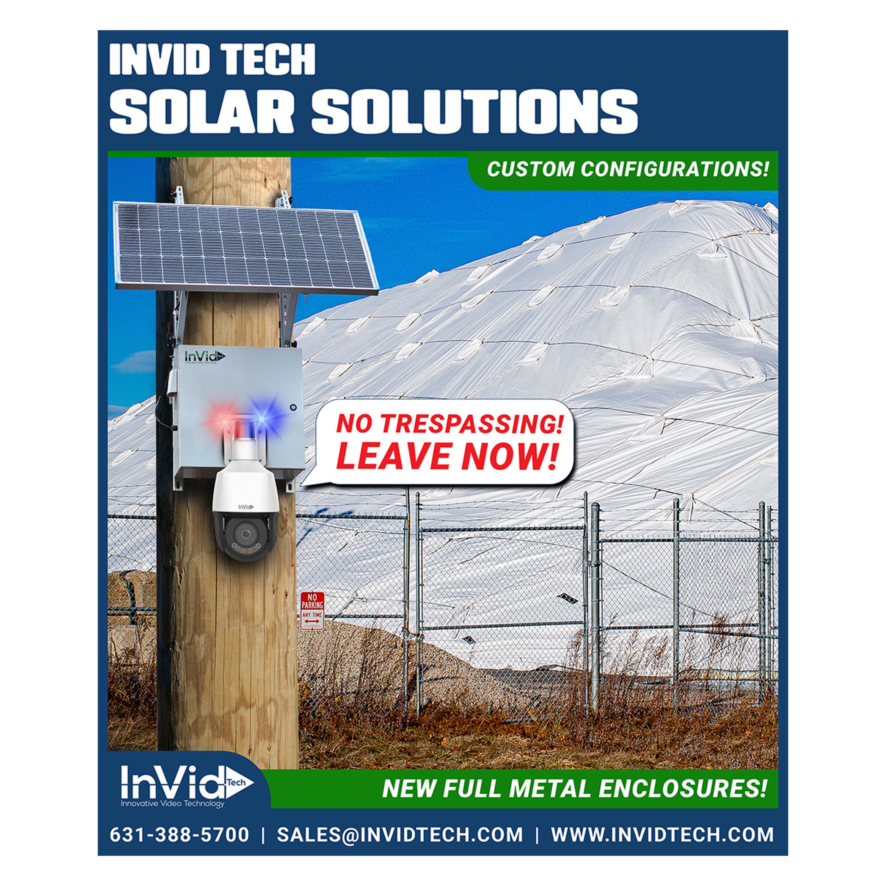 INVID ISSS 75W Independent Surveillance System - 75W Solar Security Camera with Night Vision for Home & Business Outdoor Monitoring